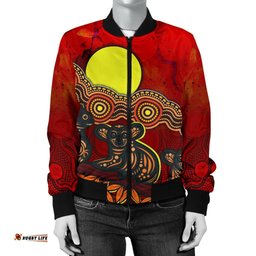 Aboriginal Women's Bomber Jacket - Australian Indigenous Koala