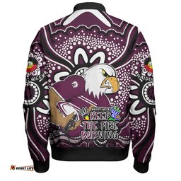 Manly Warringah Sea Eagles Bomber Jacket Aboriginal Inspired Naidoc Week Custom For Die Hard Fan Supporters