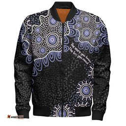 Australia Aboriginal Bomber Jacket - The More You Know The Less You Need Purple Patterns Bomber Jacket