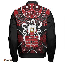 Australia Bomber Jacket Naidoc Week Aboriginal Inspired Dot Art Painting And Aussie Lizard
