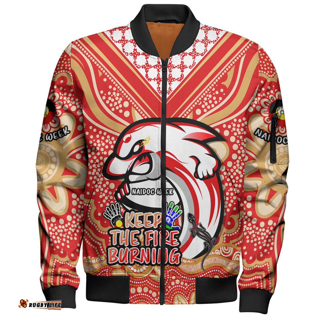 Redcliffe Dolphins Bomber Jacket Aboriginal Inspired Naidoc Week Custom For Die Hard Fan Supporters