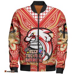 Redcliffe Dolphins Bomber Jacket Aboriginal Inspired Naidoc Week Custom For Die Hard Fan Supporters