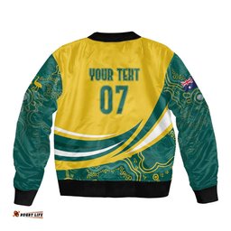 Australia 2024 Olympics Custom Bomber Jacket Rise of the Roos Aborignal Style