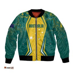 Australia 2024 Olympics Custom Bomber Jacket Rise of the Roos Aborignal Style
