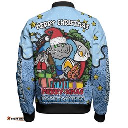 New South Wales Cockroaches Christmas Custom Bomber Jacket - Merry Christmas Our Beloved Team With Aboriginal Dot Art Pattern Bomber Jacket