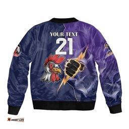 NRL Storm-Rooster Mascot Custom Bomber Jacket Cracked Metal Style