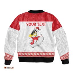 AFL Sydney Christmas Personalised Bomber Jacket with Swans Mascot Simple Style