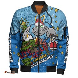 New South Wales Cockroaches Christmas Custom Bomber Jacket - Let's Get Lit Chrisse Pressie Bomber Jacket