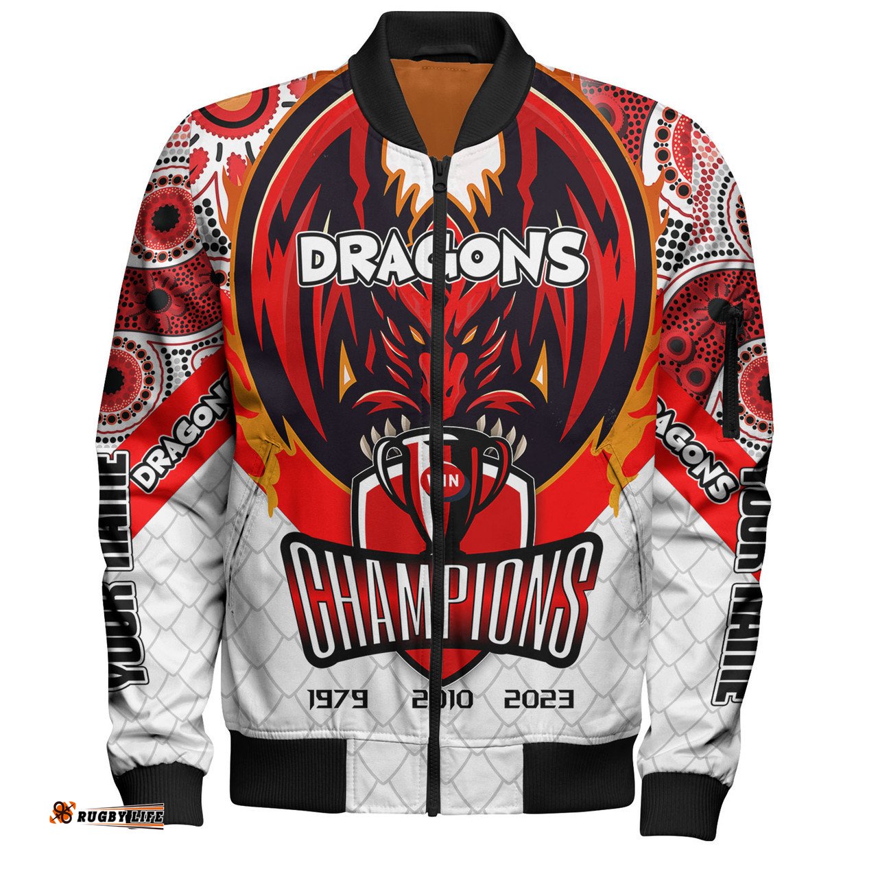 St. George Illawarra Dragons Bomber Jacket - Custom Talent Win Games But Teamwork And Intelligence Win Championships With Aboriginal Style