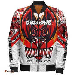 St. George Illawarra Dragons Bomber Jacket - Custom Talent Win Games But Teamwork And Intelligence Win Championships With Aboriginal Style