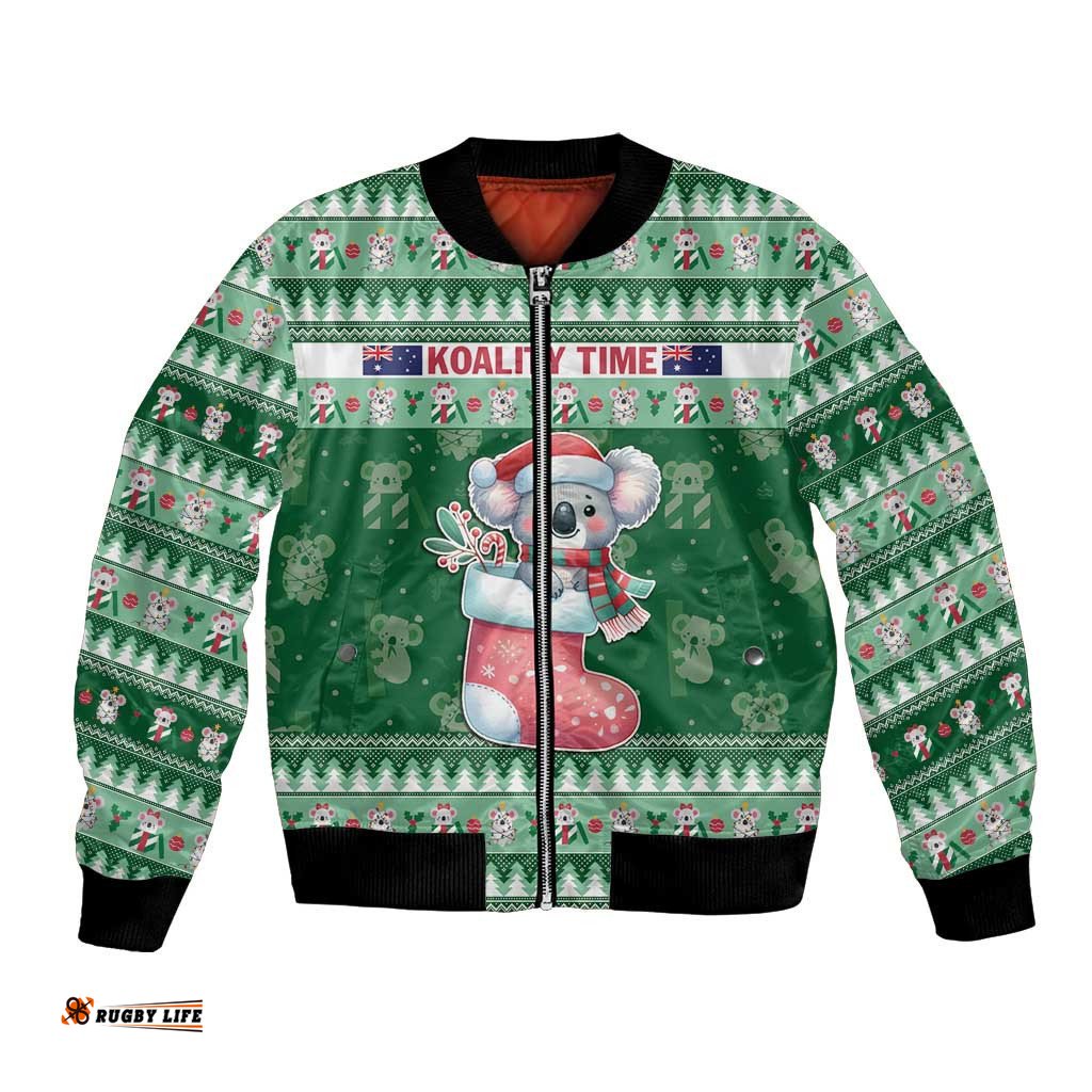Aussie Koala Bomber Jacket Merry Christmas