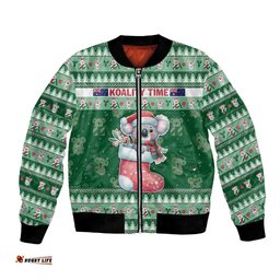 Aussie Koala Bomber Jacket Merry Christmas