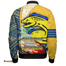 Parramatta Eels Grand Final Bomber Jacket - A True Champion Will Fight Through Anything With Polynesian Patterns