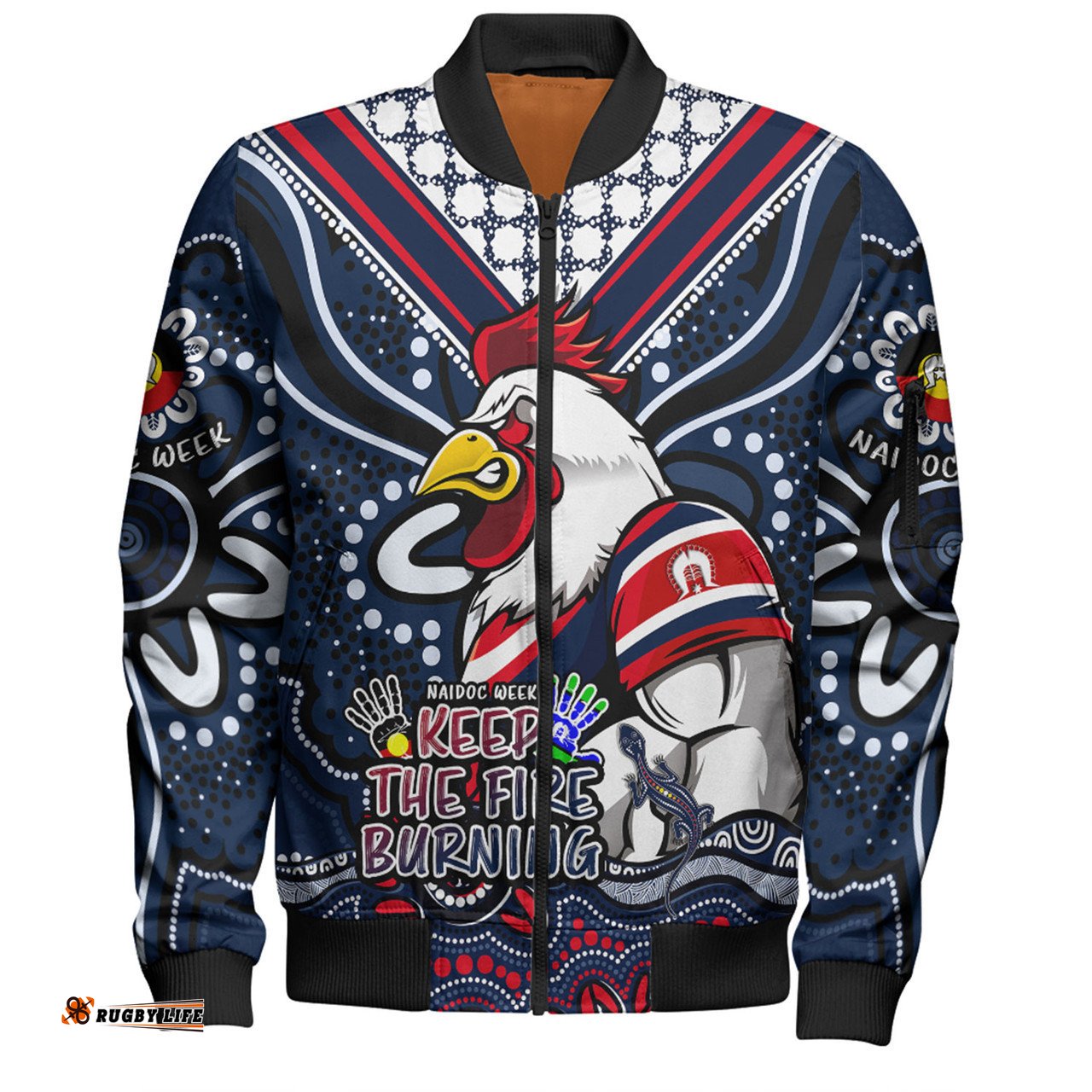 Sydney Roosters Bomber Jacket Aboriginal Inspired Naidoc Week Custom For Die Hard Fan Supporters