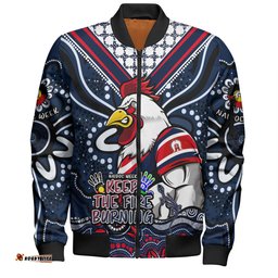 Sydney Roosters Bomber Jacket Aboriginal Inspired Naidoc Week Custom For Die Hard Fan Supporters