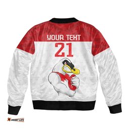 AFL Sydney Custom Bomber Jacket with Swans Mascot Simple Style
