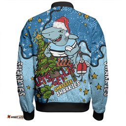 Cronulla-Sutherland Sharks Christmas Custom Bomber Jacket - Let's Get Lit Chrisse Pressie Bomber Jacket