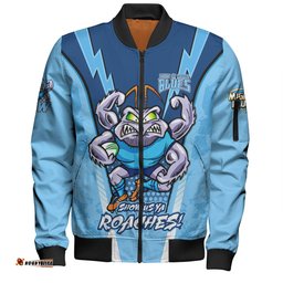 New South Wales Blues Bomber Jacket Custom State Of Origin 2024 Show Us Ya Roaches!
