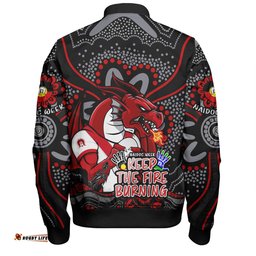 St. George Illawarra Dragons Bomber Jacket Aboriginal Inspired Naidoc Week Custom For Die Hard Fan Supporters