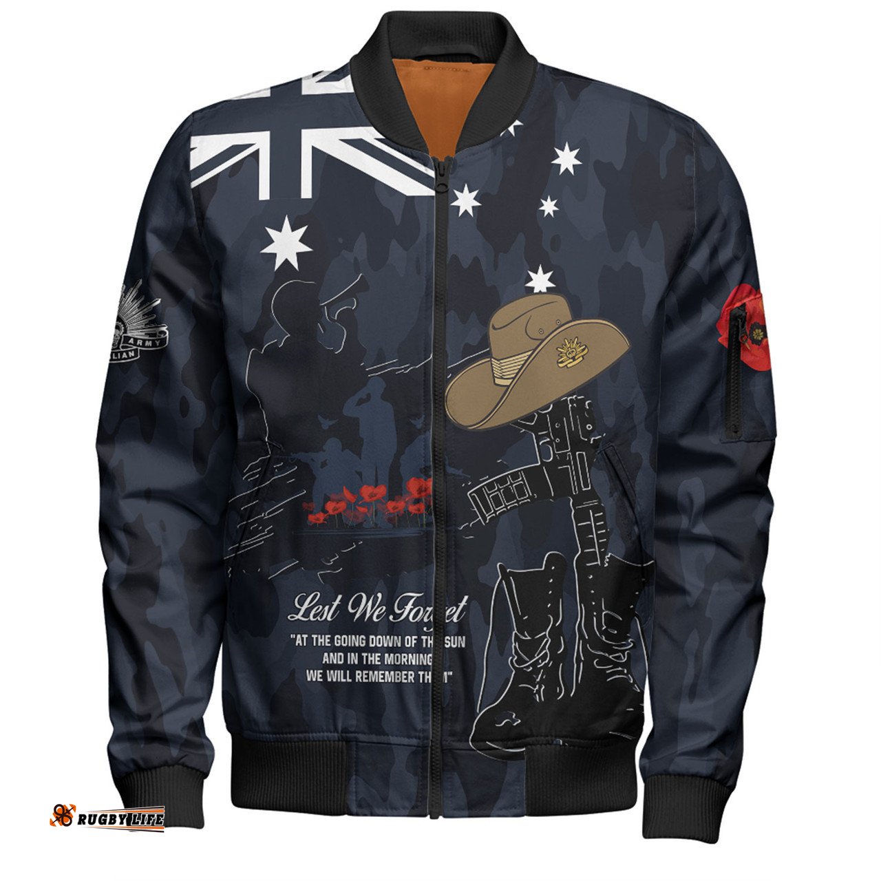 Australia Anzac Day Bomber Jacket - Anzac Day The Australian Army Bomber Jacket