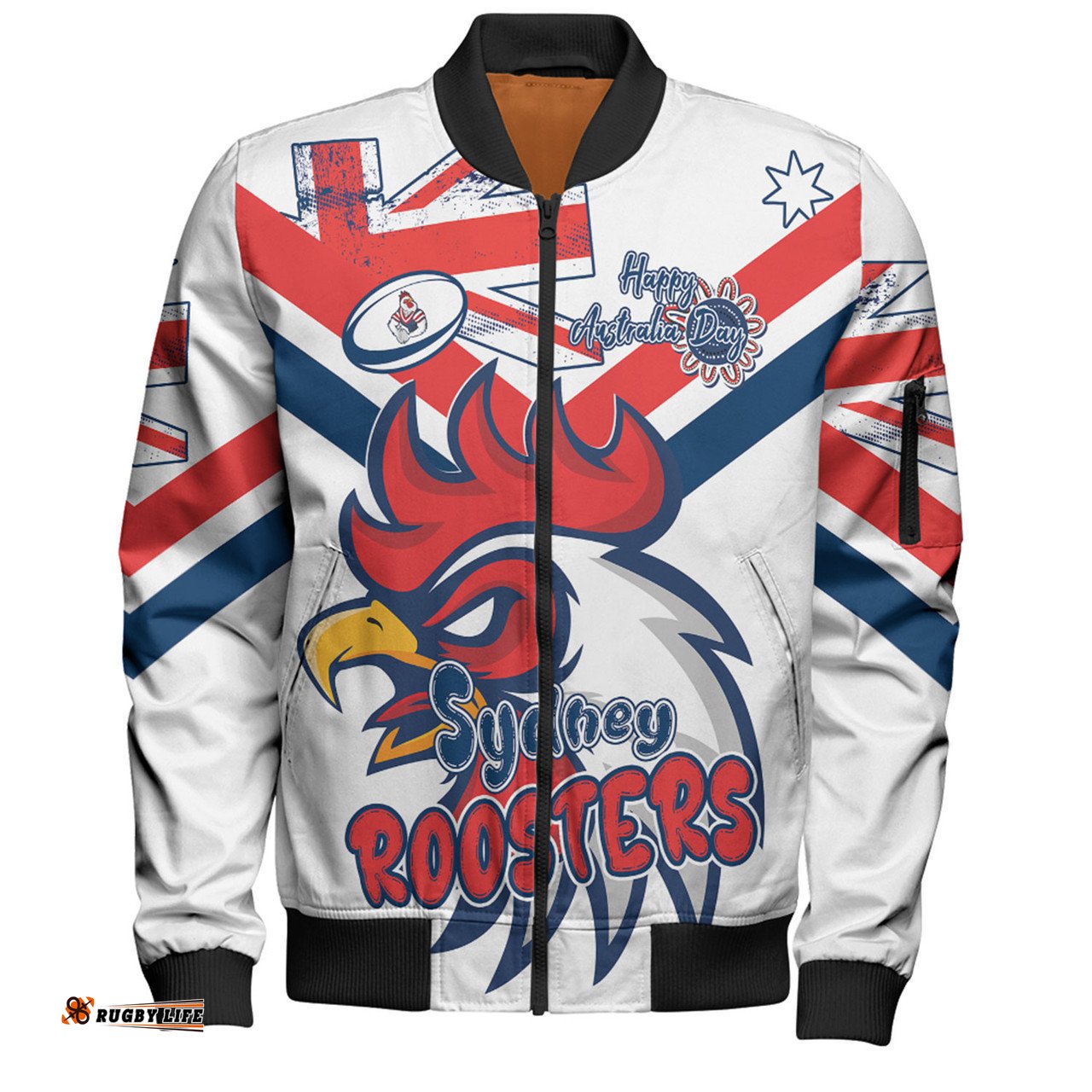Sydney Roosters Bomber Jacket - Happy Australia Day We Are One And Free V2