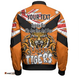 Wests Tigers Bomber Jacket - Happy Australia Day We Are One And Free V2