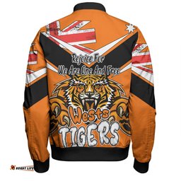 Wests Tigers Bomber Jacket - Happy Australia Day We Are One And Free V2