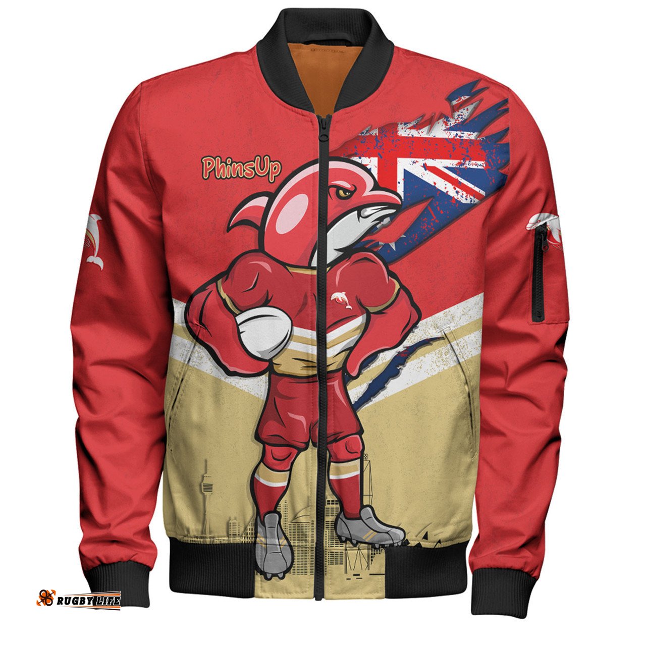 Redcliffe Dolphins Bomber Jacket Custom For Die Hard Fan Australia Flag Scratch Style
