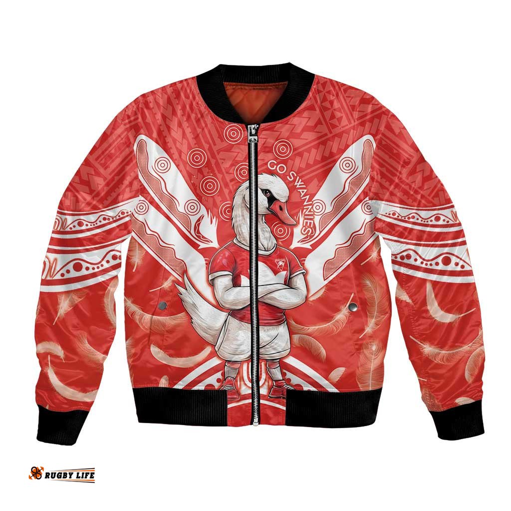 Personalised Swans Football Bomber Jacket 2024 Swannies Mascot Go Champions