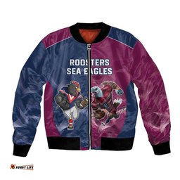 Roosters-Sea Eagles Rugby Custom Bomber Jacket Half Grunge Style