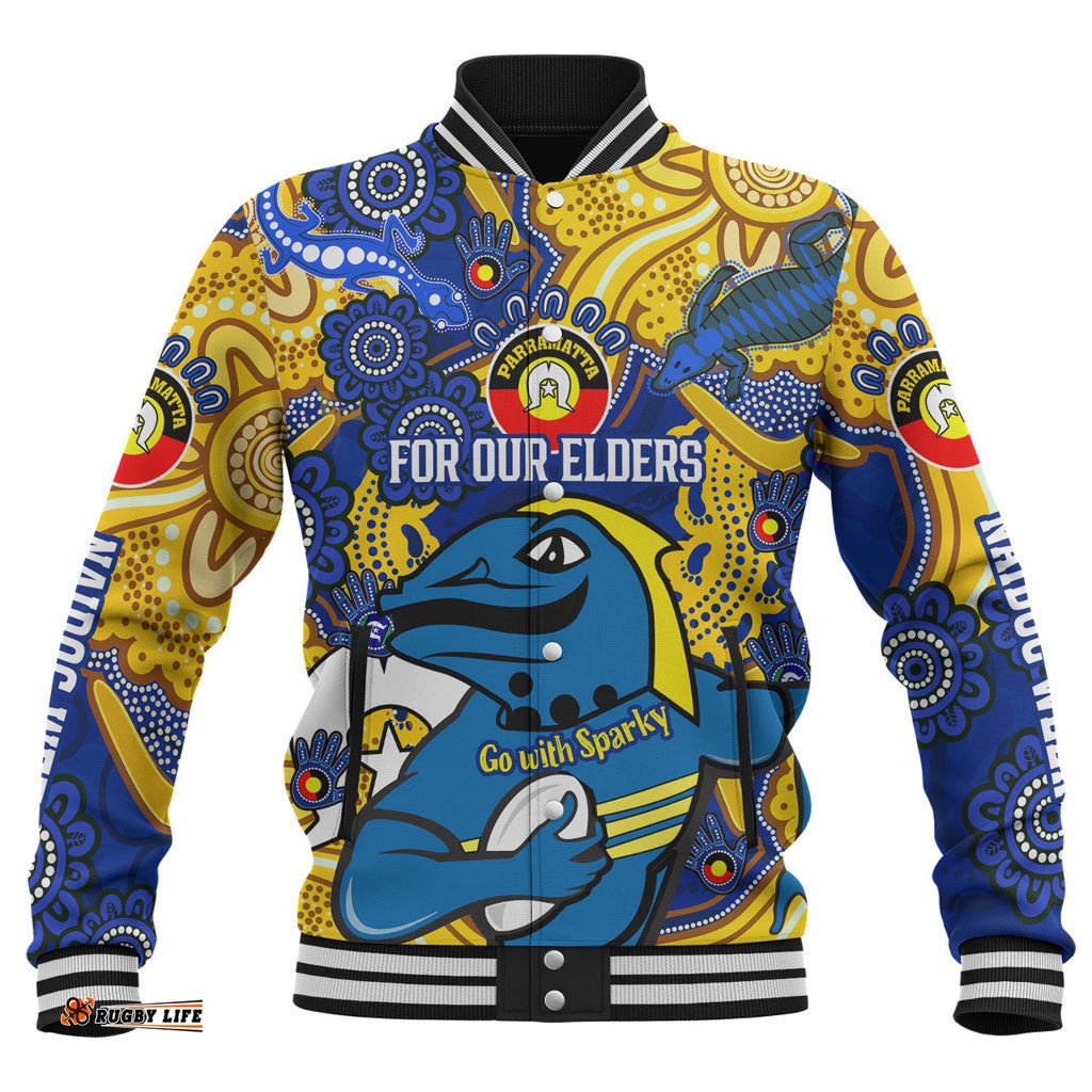 Australia Parramatta Naidoc Week Custom Baseball Jacket - For Our Elders Go With Sparky Jacket