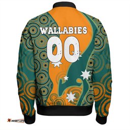 Australia Wallabies Custom Bomber Jacket - Custom Proud And Honoured Indigenous Aboriginal Inspired Gold Jersey Bomber Jacket