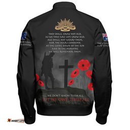 Australia Anzac Bomber Jacket - Australia Remember Ver3