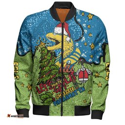 Parramatta Eels Christmas Custom Bomber Jacket - Let's Get Lit Chrisse Pressie Bomber Jacket