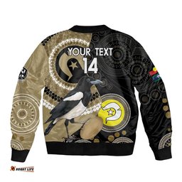 Custom AFL Collingwood NAIDOC Week Bomber Jacket Keep The Fire Burning Indigenous Art