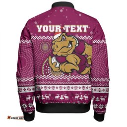 Queensland Cane Toads Christmas Custom Bomber Jacket - Ugly Xmas And Aboriginal Patterns For Die Hard Fan Bomber Jacket