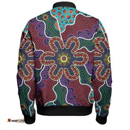 Australia Aboriginal Bomber Jacket - Aboriginal Dot Art Color Inspired Bomber Jacket