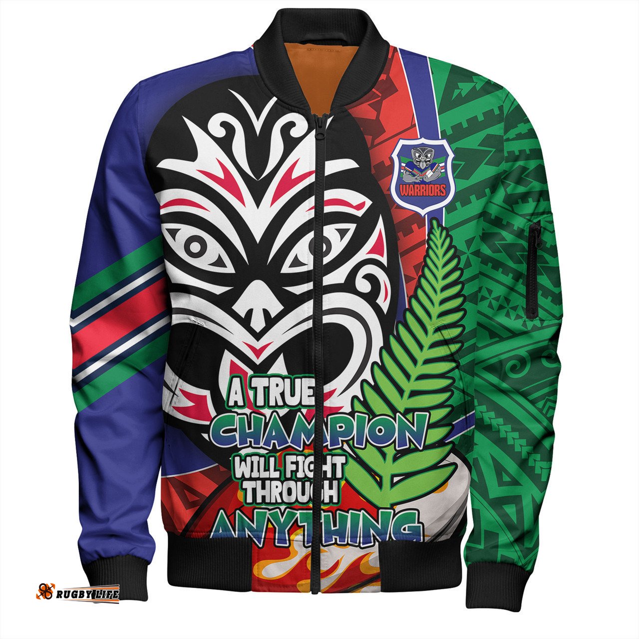 New Zealand Warriors Grand Final Bomber Jacket - A True Champion Will Fight Through Anything With Polynesian Patterns