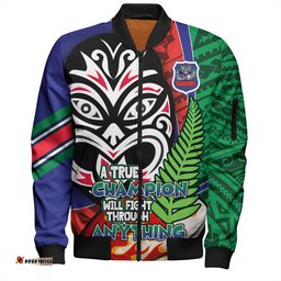 New Zealand Warriors Grand Final Bomber Jacket - A True Champion Will Fight Through Anything With Polynesian Patterns