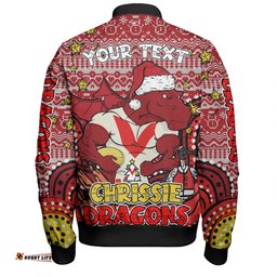 St. George Illawarra Dragons Christmas Custom Bomber Jacket - Christmas Knit Patterns Vintage Jersey Ugly Bomber Jacket