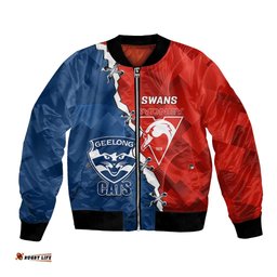 Custom Swans And Cats Football Bomber Jacket 2024 Together Dynamic Version