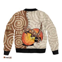 Thorny Devil Australia Bomber Jacket Baby Moloch Horridus With Ants - Aboriginal Art