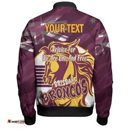 Brisbane Broncos Bomber Jacket - Happy Australia Day We Are One And Free