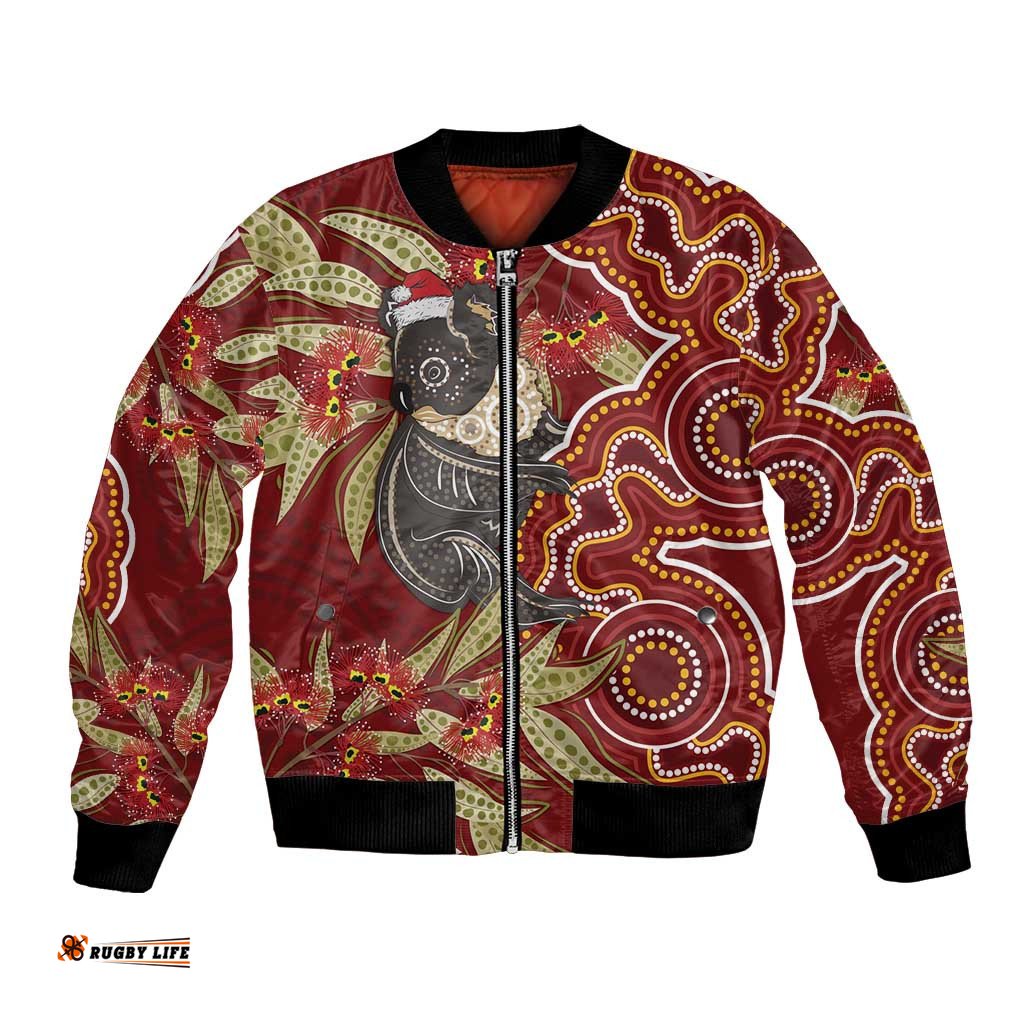 Australia Santa Koala Bomber Jacket Aboriginal Style