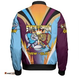 Queensland Maroons Bomber Jacket Custom State Of Origin 2024 Passionate Fan Born To Win QLD vs NSW