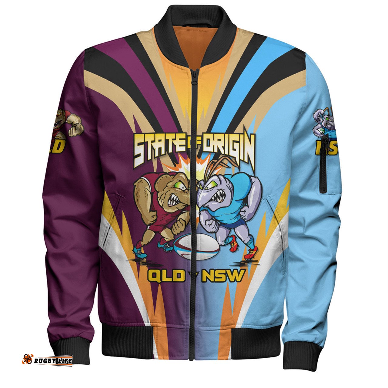 Queensland Maroons Bomber Jacket Custom State Of Origin 2024 Passionate Fan Born To Win QLD vs NSW