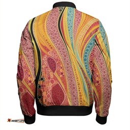 Australia Aboriginal Bomber Jacket - Indigenous Aboriginal Art Dot Color Bomber Jacket