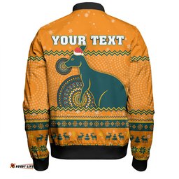 Australia Wallabies Christmas Custom Bomber Jacket - Ugly Xmas And Aboriginal Patterns For Die Hard Fan Bomber Jacket