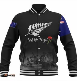 Australia Anzac Day Custom Baseball Jacket - Stand For The Flag Kneel For The Fallen Jacket