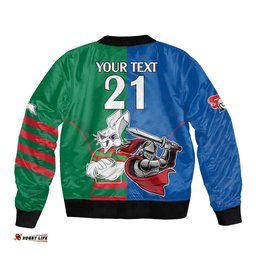 Custom Knights and Rabbitohs Mascot Together Bomber Jacket